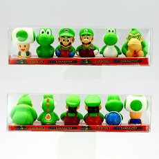 Super Mario figures set green color(6pcs a set)