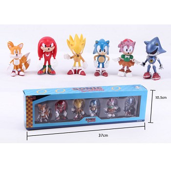 Super Sonic The Hedgehog anime figures(6pcs a set)