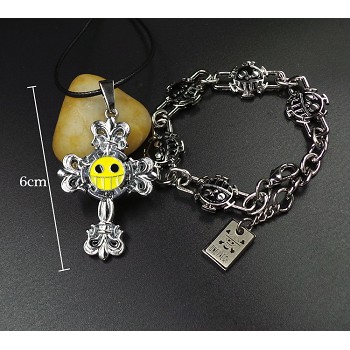 One Piece Law anime necklace+ring