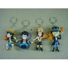 One Piece anime figure key chains set(4pcs a set)