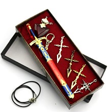 Fate Stay Night necklaces+key chain(6pcs a set)