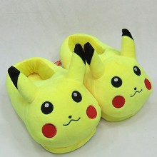 Pokemon Pikachu plush slippers shoes a pair