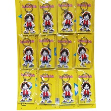 One Piece Luffy foamed plastic key chains set(12pc...