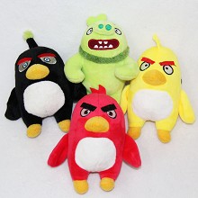 4inches Angry Birds anime plush dolls set(4pcs a set)
