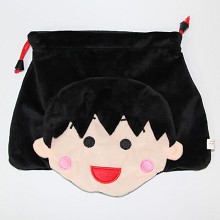 Chi-bi Maruko plush drawstring bag