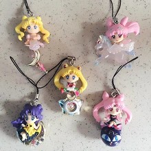 Sailor Moon anime figure key chains set(5pcs a set)