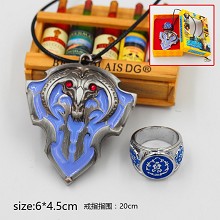  Warcraft necklace+ring set(2pcs a set) 
