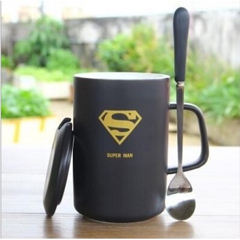Super man cup+lid+spoon a set