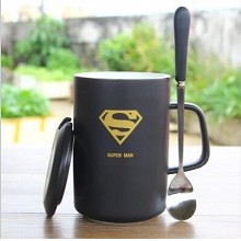 Super man cup+lid+spoon a set