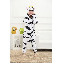 Cartton animal cow flano bpyjama pajamas dress hoodie