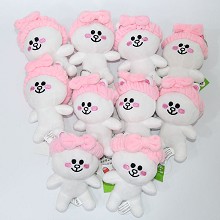 4inches Bear Brown plush dolls set(10pcs a set)