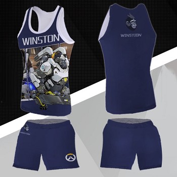 Overwatch WINSTON vest+short pants a set