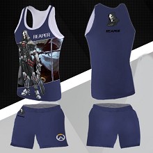 Overwatch Reaper vest+short pants a set