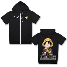 One Piece Luffy short sleeve hoodie