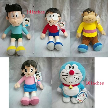 14inches Doraemon plush dolls set(5pcs a set)