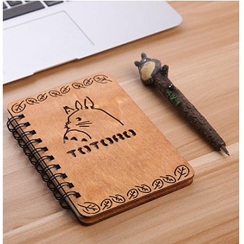 Totoro retro wooden notebook