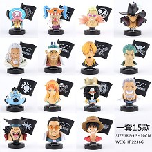 One Piece head figures set(15pcs a set)