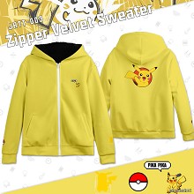 Pokemon GO zipper velvet sweater hoodie