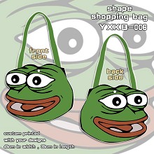 Sad frog shape shopping bag shoulder bag