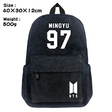 BTS-97-MINGYU canvas backpack bag