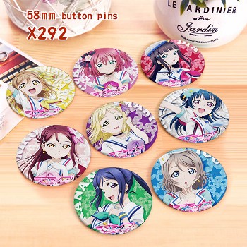 LoveLive!Sunshine anime brooch pins set(8pcs a set)