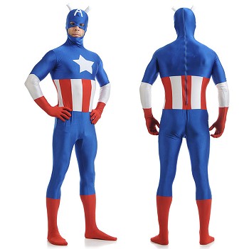 Captain America cosplay tight suit cloth