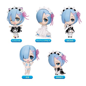 Re:Life in a different world from zero Rem anime figures set(5pcs a set)