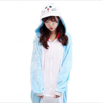 Doraemon flano pajamas dress hoodie