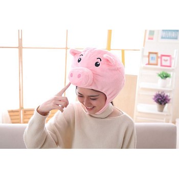 Cute Pig Plush Hat Cap Plush Gift Dance Toy Velvet