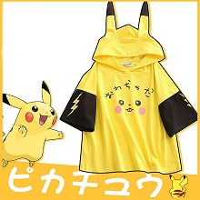 Pokemon pikachu anime short sleeve hoodie t-shirt