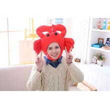Cute Crab Plush Hat Cap Plush Gift Dance Toy Velve...
