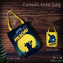  Pokemon Detective Pikachu movie canvas tote bag shopping bag 