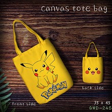 Pokemon Pikachu anime canvas tote bag shopping bag