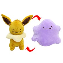 12inches Pokemon Ditto and Eevee anime two-sided plush pillow