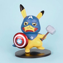 Pokemon Pikachu cos Captain America Iron Man anime figure