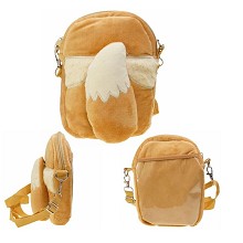 8inches Pokemon Eevee anime plush satchel Shoulder bag