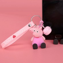  Peppa Pig anime figure doll pendant key chain 