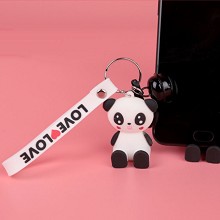 Panda anime phone support figure doll pendant key ...