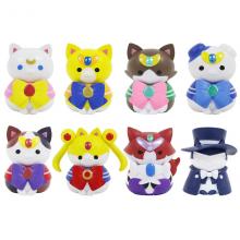 Sailor Moon cat anime figure dolls set(8pcs a set)(OPP bag)