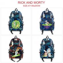Rick and Morty anime USB camouflage backpack school bag