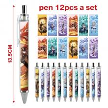 Genshin Impact game ballpoint pen ball pens(12pcs a set)