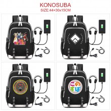 Kono Subarashii Sekai ni Shukufuku wo USB charging laptop backpack school bag