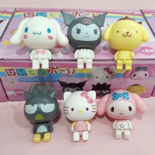 Original Melody Cinnamoroll Hello Kitty Kuromi figures set(6pcs a set)