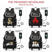 The Promised Neverland anime USB charging laptop backpack school bag