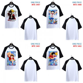 One Piece anime raglan sleeve cotton t-shirt t shirts