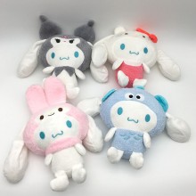 8inches Melody Cinnamoroll Kuromi anime plush dolls set(4pcs a set)