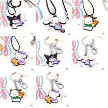 Melody kitty Cinnamoroll Kuromi Pochacco anime key chain necklace