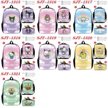 Melody kitty Cinnamoroll Kuromi nylon backpack bag shoulder pencil case
