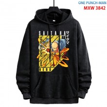 One Punch Man anime American Retro Make Old Washable Cotton Hoodies