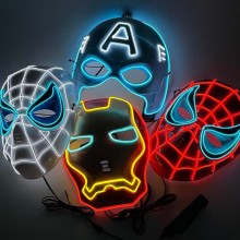 Super Hero Iron Spider Super Man Batman cosplay led el mask